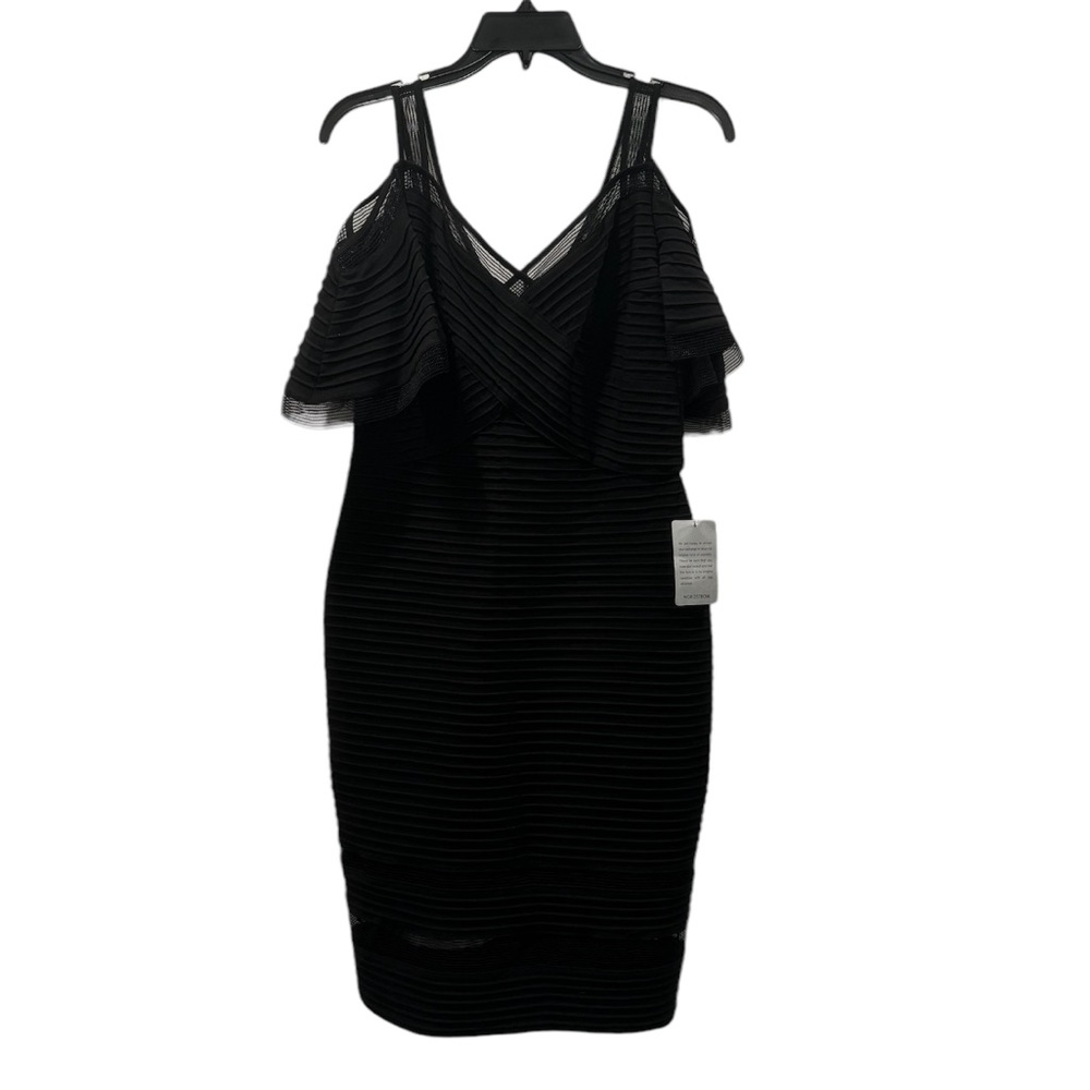 TADASHI SHOJI Black Cold Shoulder Mini Nighttime Dress - Picture 3 of 7